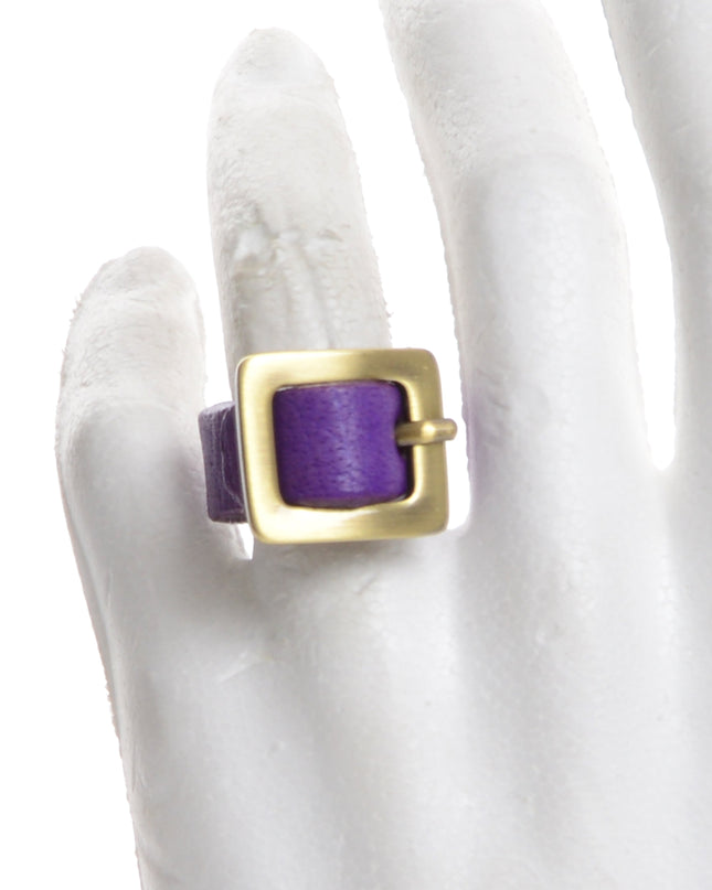 Purple Leather Ring