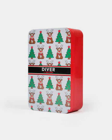 Christmas Boxers for Men with Reindeer and Christmas Trees