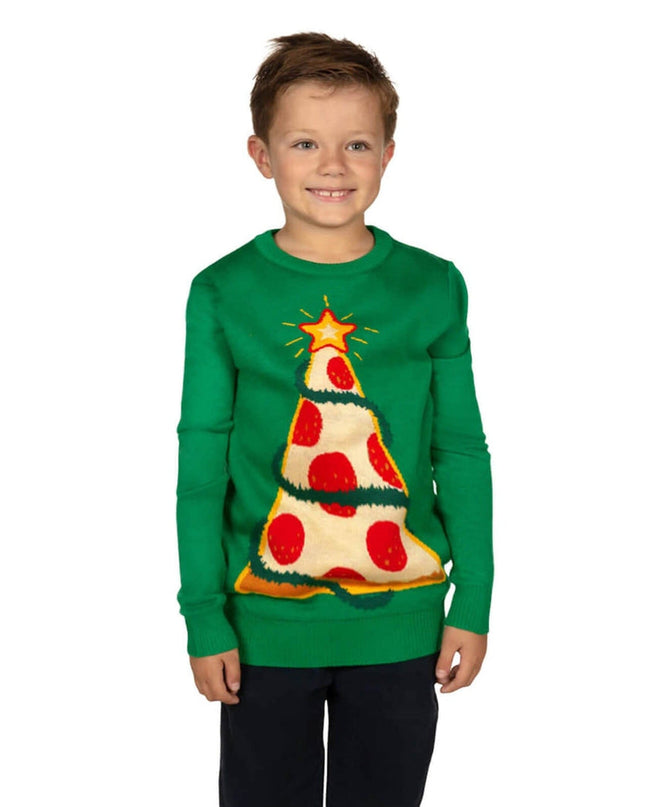 Boy's Pizza Tree Sweater