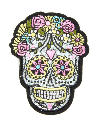 Floral Skull Patch for Halloween