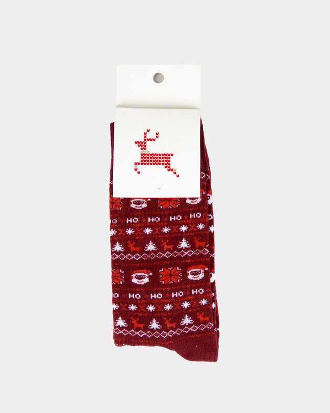 Unisex Red Santa and Reindeer Socks