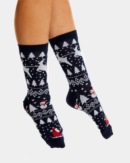 Unisex Christmas Socks - Trees, Snowmen, and Santa Design