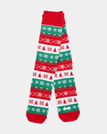 Unisex Green, Red, and White Christmas Socks