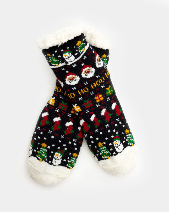 Christmas Slipper Socks - Santa, Gifts, and Snowmen