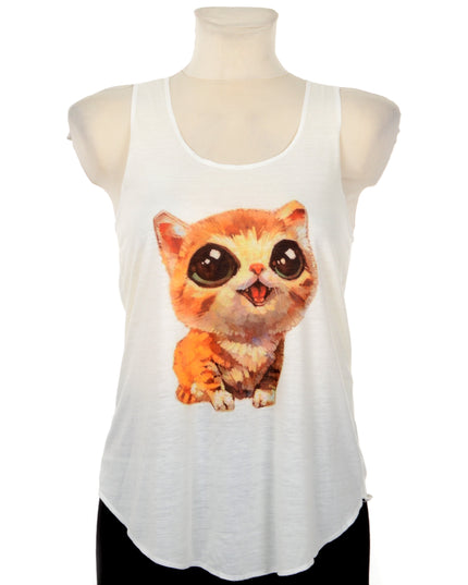 Cute Cat Graphic Sleeveless Top for Men and Women