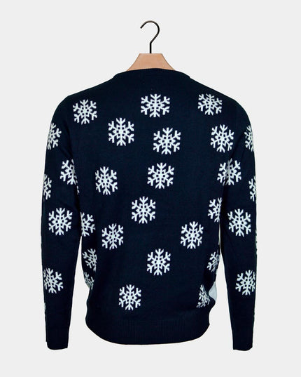 Family Christmas Sweater with Reindeer and Santa Driving