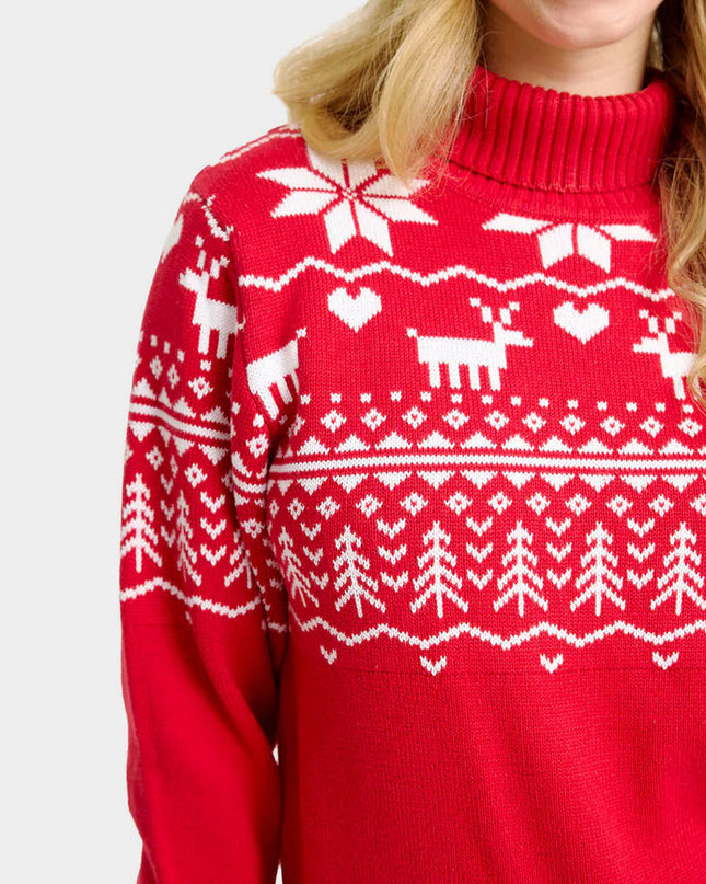 "Greenlandish" Rolled Neck Christmas Sweater for Couples in Organic Cotton