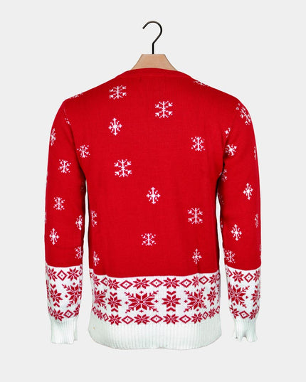Red Christmas Sweater with Rudolph the Reindeer