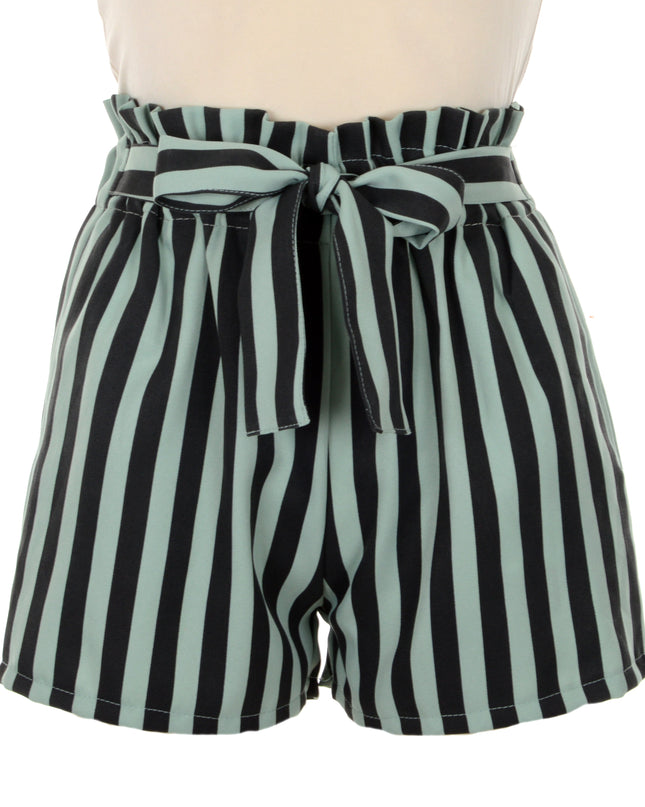 Striped Shorts - Green