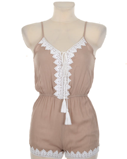 Brown Lace Romper