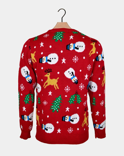 Red Women's Christmas Sweater with Snowman - Festive Style
