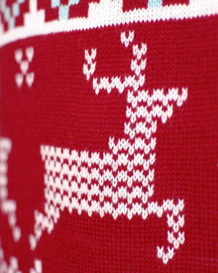 Classic Red Couple Christmas Sweater with Polar Stars