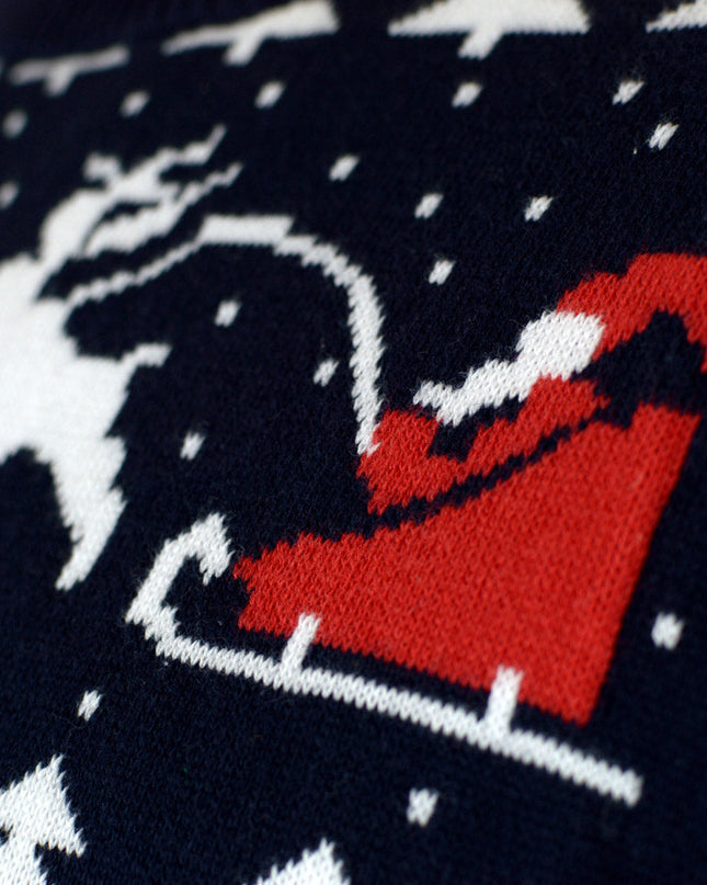 Blue Couple Christmas Sweater with Trees and Snowmen