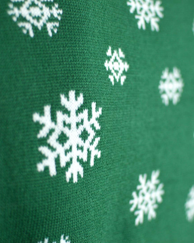Christmas Sweater for Men Green with Holly Jolly Sequins