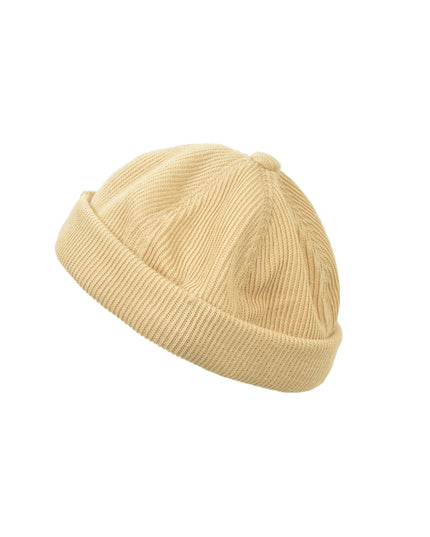 Beige Knitted Docker Cap for Christmas Accessories