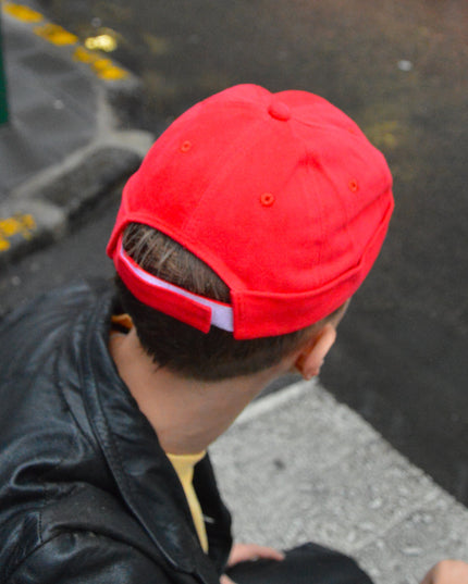 Red Corduroy Docker Cap for Christmas Accessories