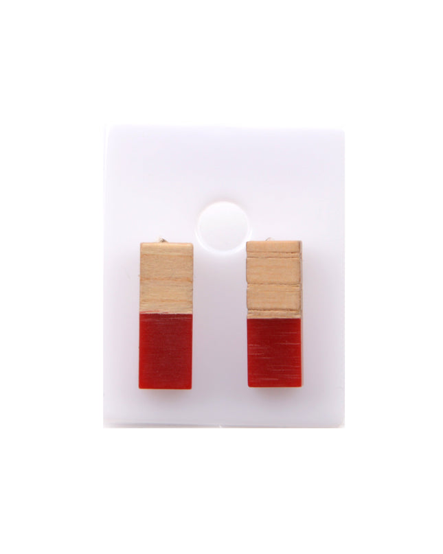 Maroon Asymmetrical Earrings - Unique Holiday Jewelry
