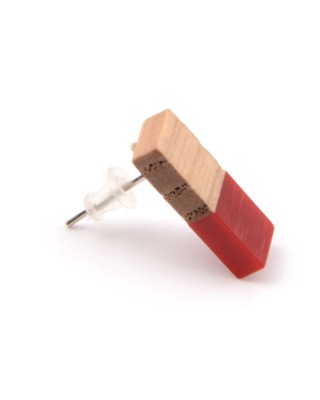 Maroon Asymmetrical Earrings - Unique Holiday Jewelry