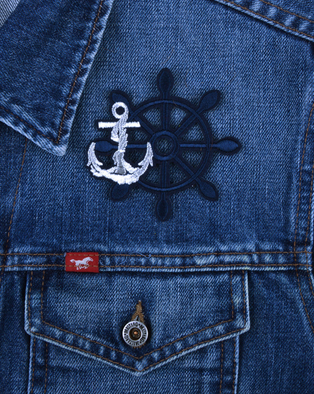 Ship's Wheel Design Patch - Nautical and Stylish
