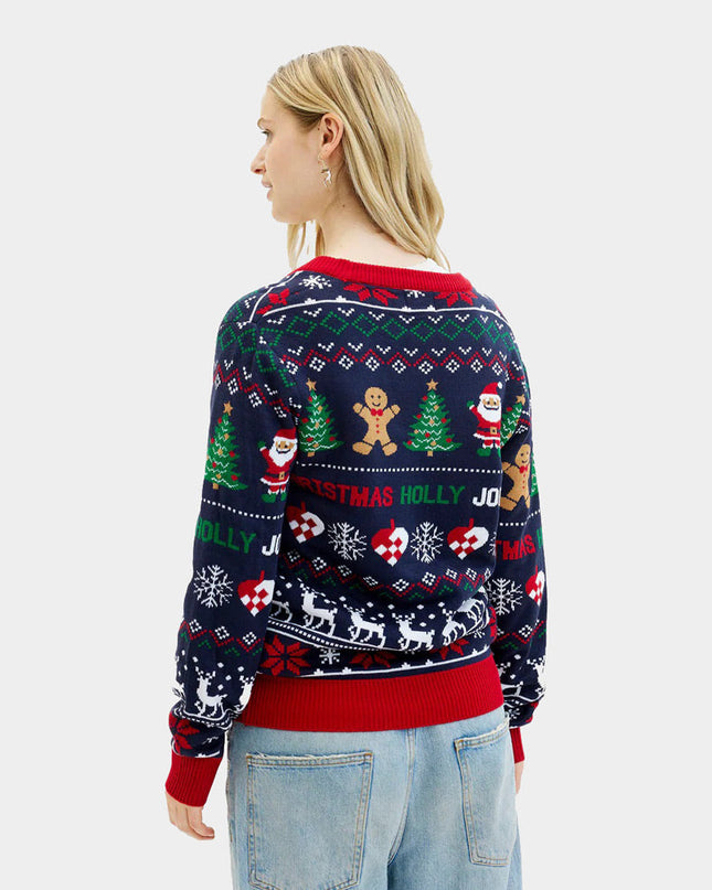 Blue and Red Cardigan Couple Christmas Sweater