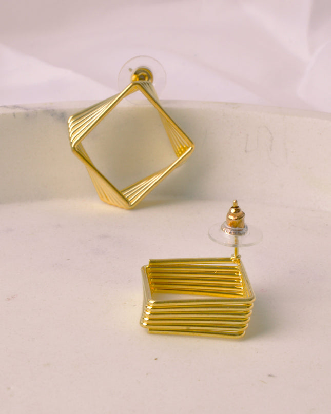 Gold Squares Earrings