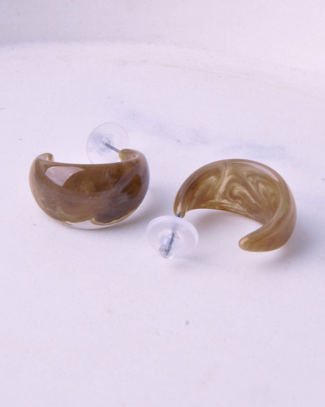 Mocha Color Amber Earrings