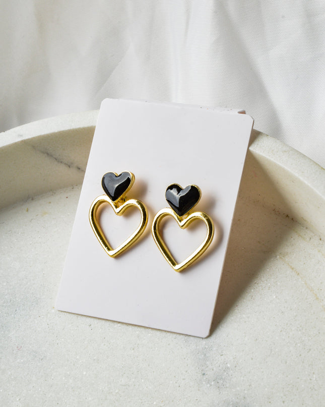 Black Heart Earrings