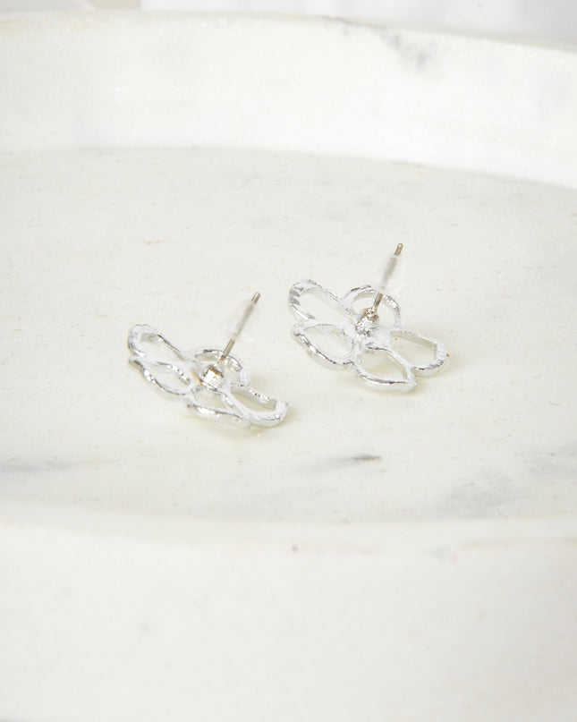 Silver Flower Earrings