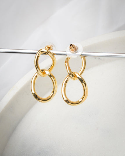 Earrings - Gold Chain Design