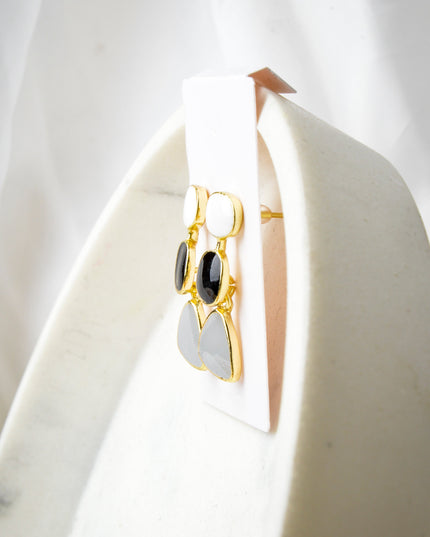 Black and White Pastel Earrings