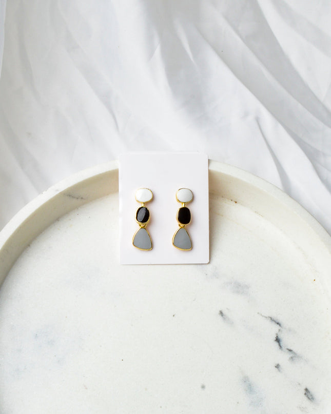 Black and White Pastel Earrings