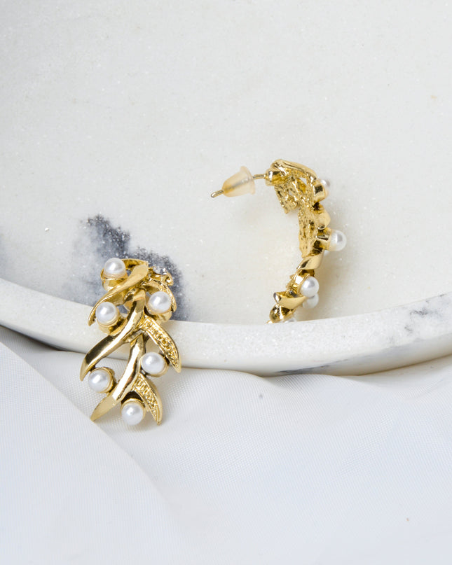 Earrings - Plant Gold Leaves