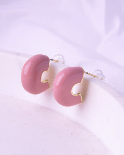 Pink Shell Heart Earrings