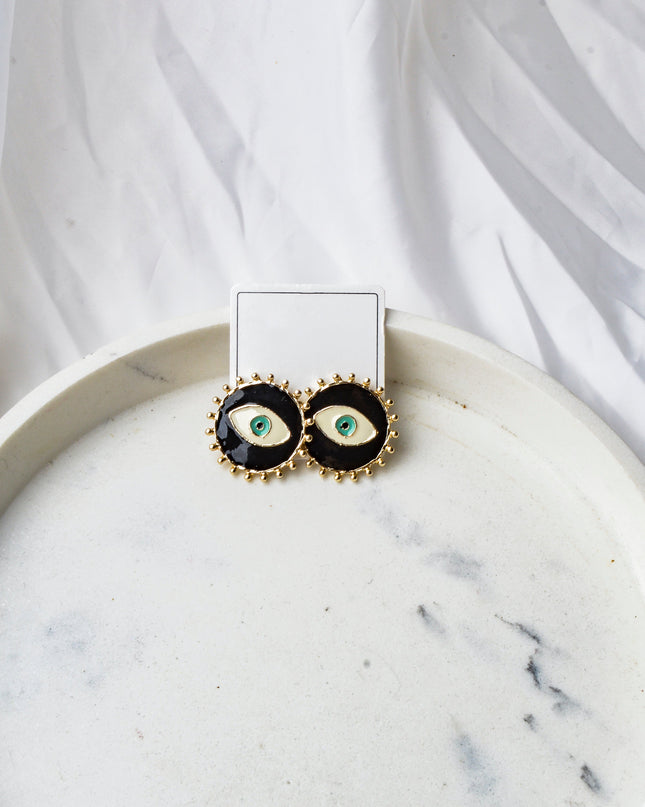 Black Eye Design Earrings