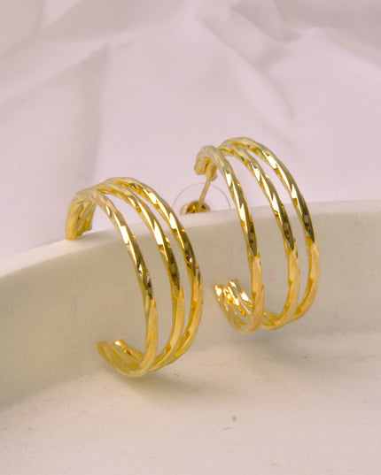 Earrings - Moon Gold Triple