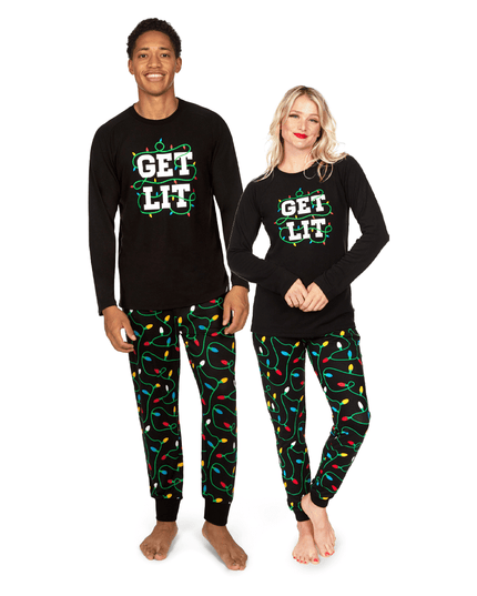 Matching Get Lit Couples Pajamas