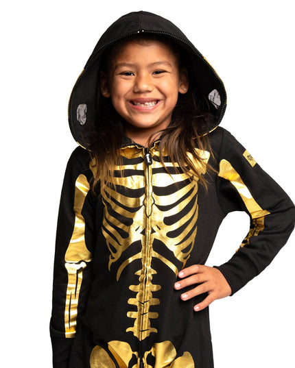 Girl's Gold Skeleton Costume
