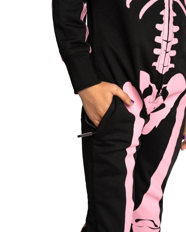 Girl's Pink Skeleton Costume