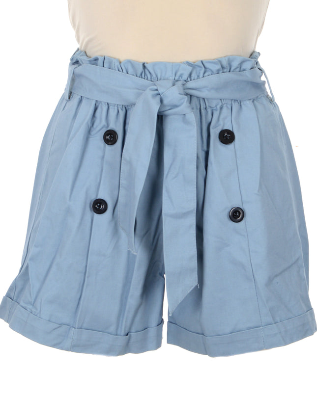 Relaxed Fit Buttoned Blue Shorts
