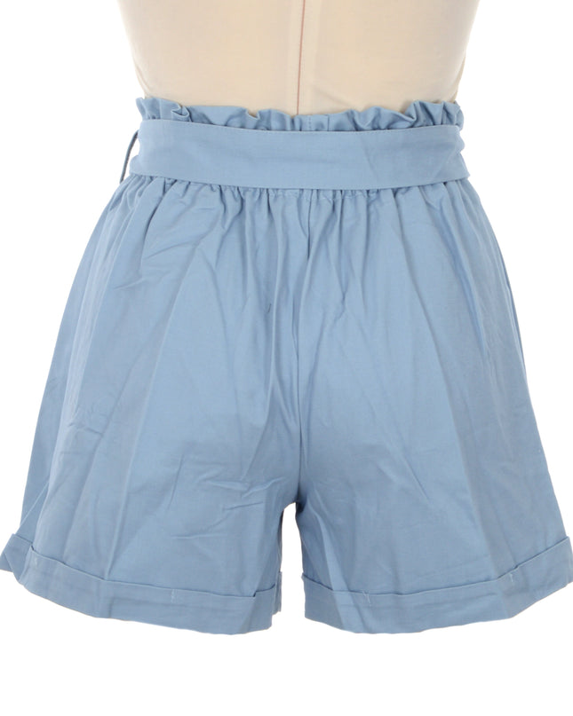 Relaxed Fit Buttoned Blue Shorts