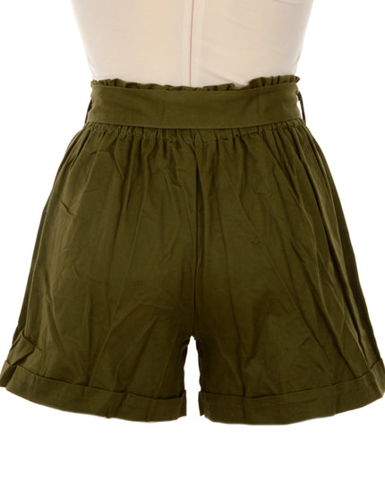 Buttoned Khaki Shorts - Casual Style