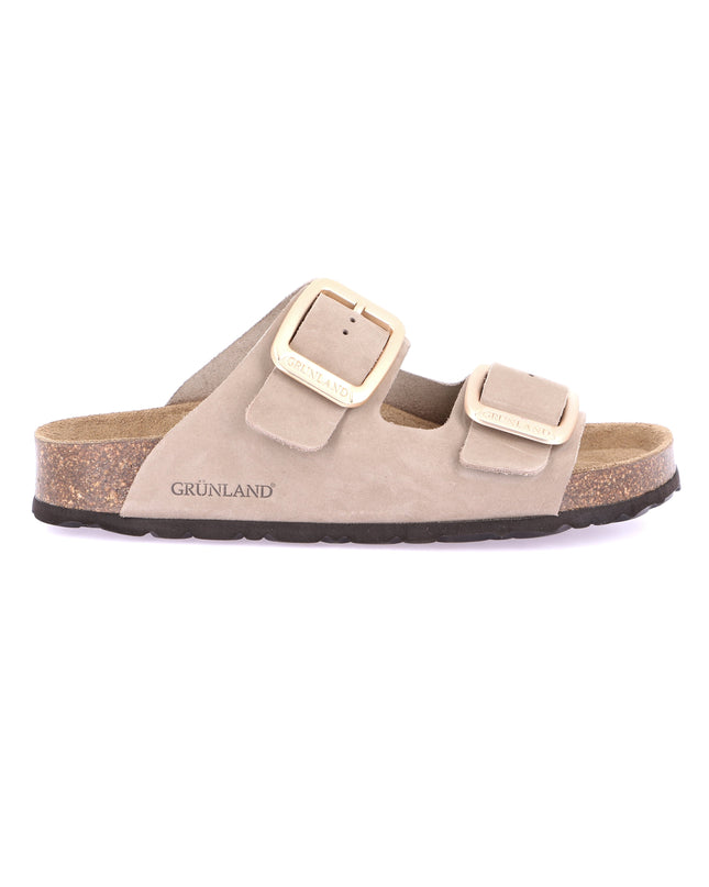 Grünland Khaki Double Strap Women's Slippers