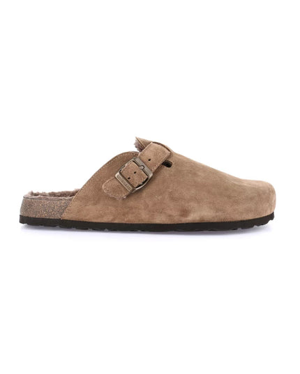 Grünland Men's Plush Clogs in Taupe for Cozy Holiday Wear