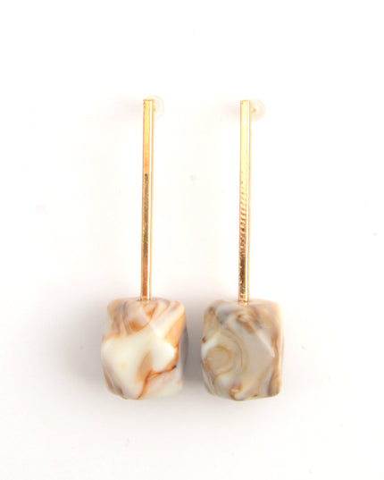 Beige Resin Earrings