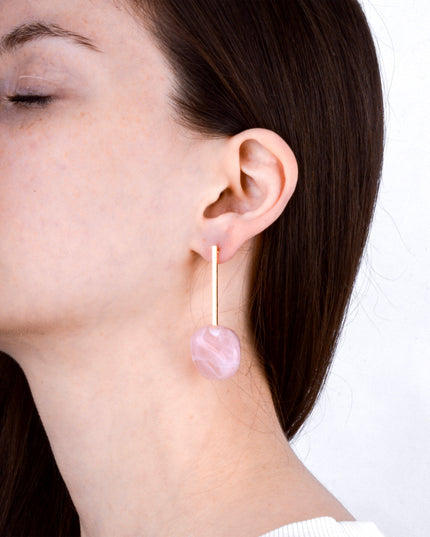 Pink Resin Earrings