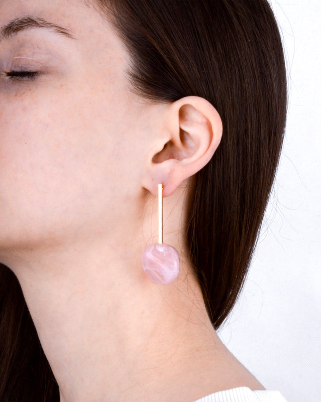Pink Resin Earrings