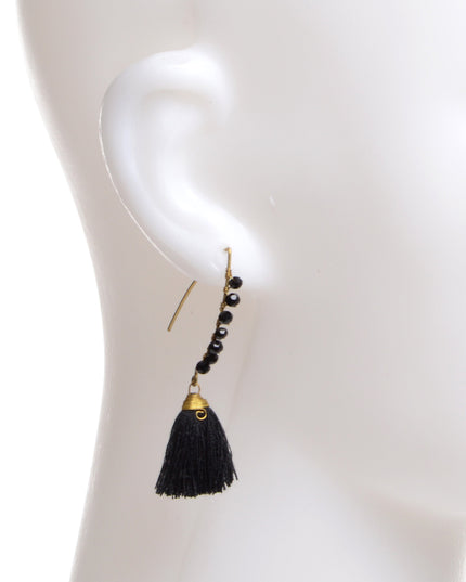 Black Beaded Earrings