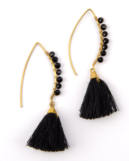 Black Beaded Earrings
