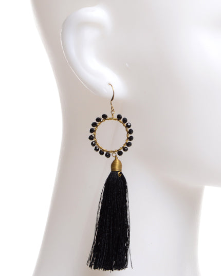 Black Beaded Earrings for Halloween