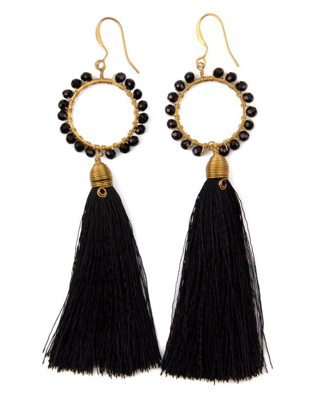 Beaded Earrings - Black I for Halloween